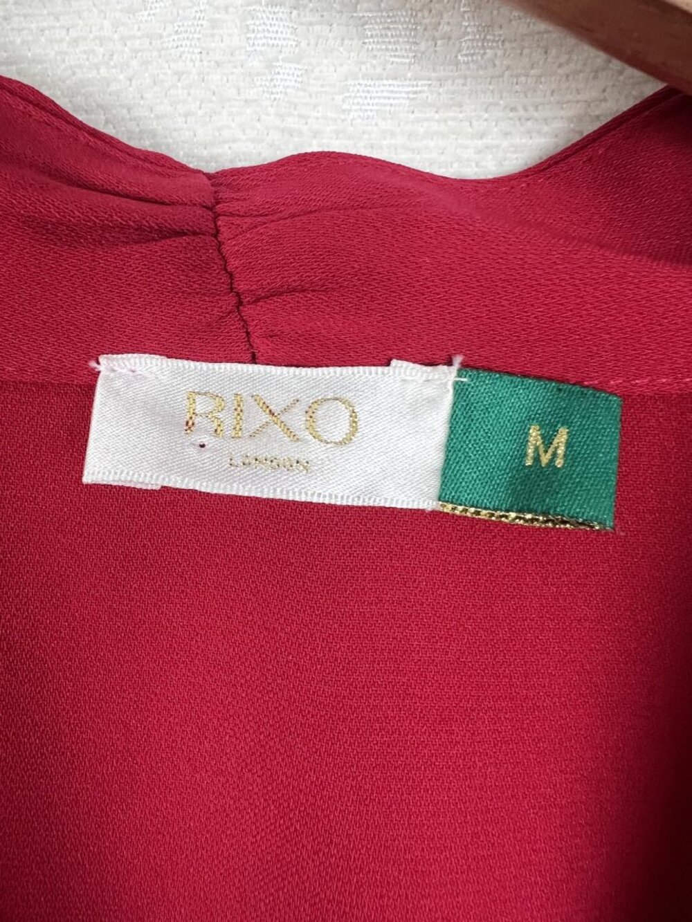 RIXO London Margo red embroidered celestial midi dress retro 40s glamour stars M - Picture 11 of 13